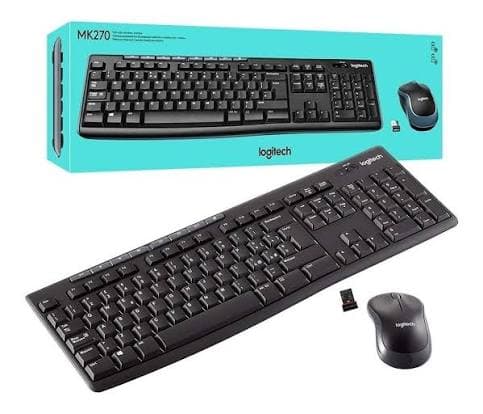 Teclado Logitech + Mouse MK270 Wireless USB Black  marca Logitech - Accesorios y Adaptadores