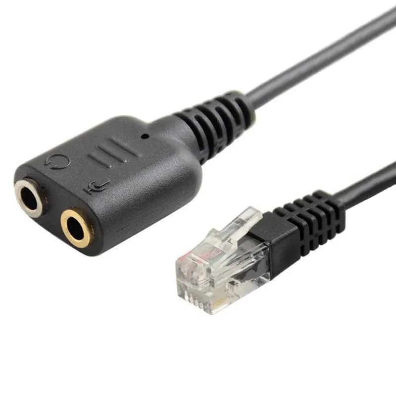 Cable adaptador Doble Jack 3.5mm a RJ9 Para Auriculares de Telefonos VoIP Cisco - Varios