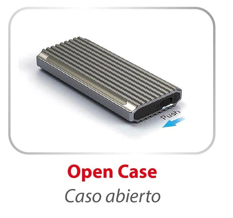 CARCASA ENCLOSURE CASE PARA SSD M.2 NVME GAMER 2TB USB-C USB-A ENCORE marca Encore Electronics - Accesorios USB | HUB
