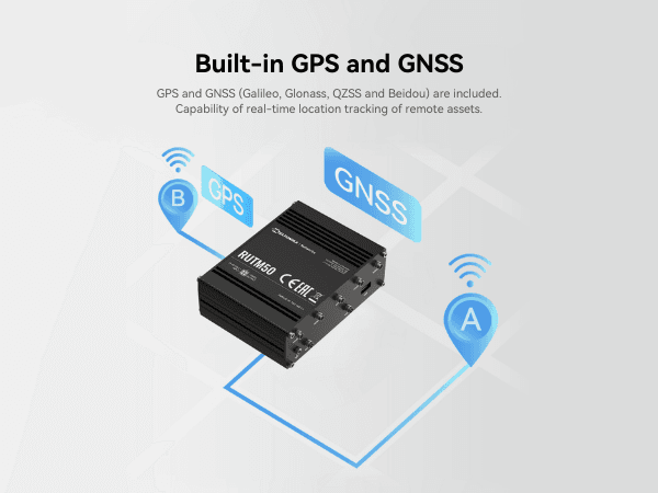 Router Celular Industrial 5G Teltonika RUTM50 Dual-SIM - 3.4Gbps, 5 Puertos (1 WAN y 4 LAN) marca Teltonika - Switch Industrial DIN-Rail