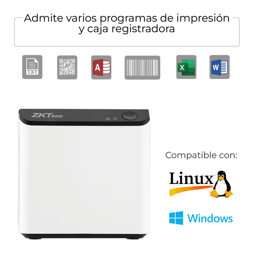 IMPRESORA TÉRMICA BLUETOOTH DE RECIBOS DE 58MM PARA TIENDAS, RESTAURANTES Y SISTEMAS POS marca ZKTECO - Impresoras Etiquetadoras