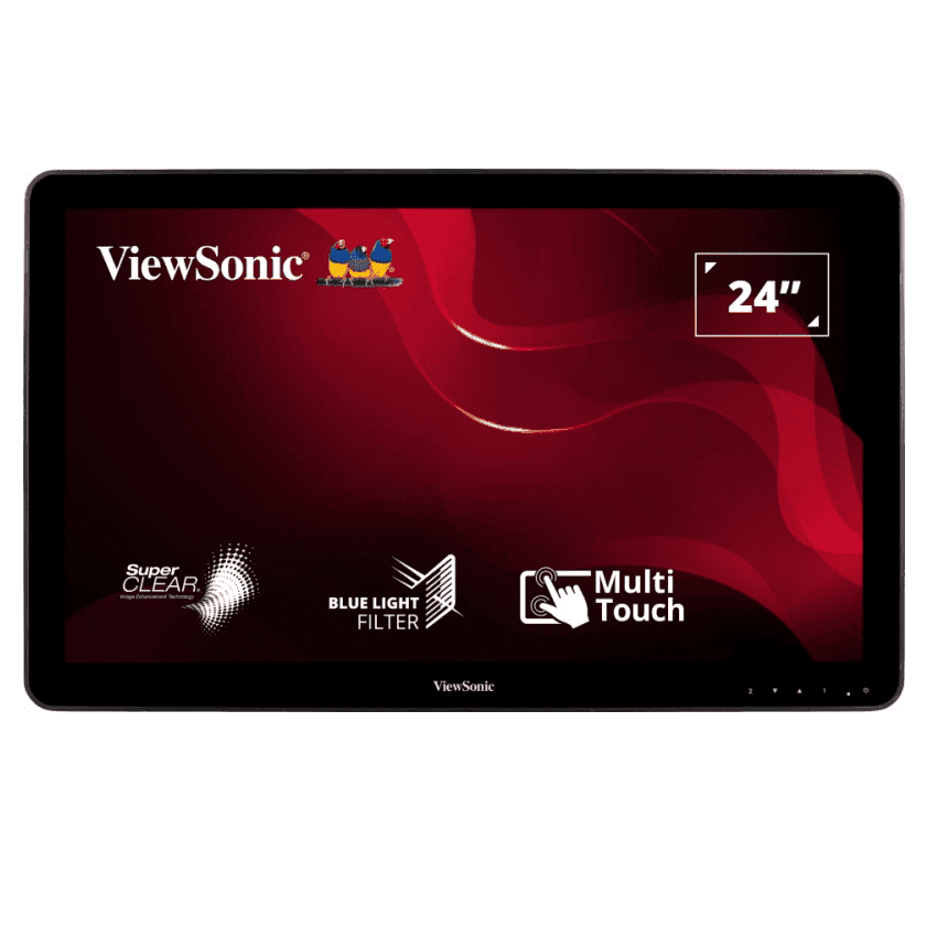 Monitor Touch Screen de 24" Viewsonic TD2423D Pantalla Tactil FHD 1920*1080 7MS VGA-HDMI-DP C/ Parlante marca ViewSonic - Monitores Touch Screen
