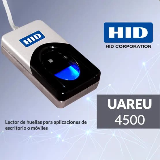 Lector de Huella Digital USB HID (Digital Persona) URU4500 marca HID - Lectores Biometricos Huelleros
