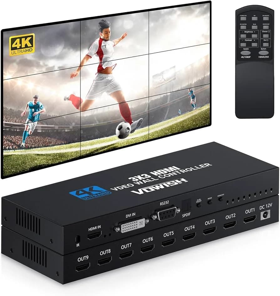 Controlador Video Wall 3x3 4k Hdmi hasta 9 Televisores - Extender HDMI Splitter