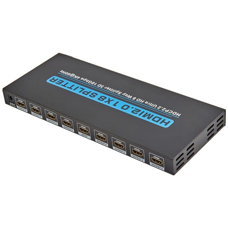 Splitter HDMI 2.0 1 x 8 ULTRA HD 4K 2K 3D HDR @60HZ 18Gbps Soporta HDCP 2.2 Case Metal ZENHON marca Zenhon - Extender HDMI Splitter