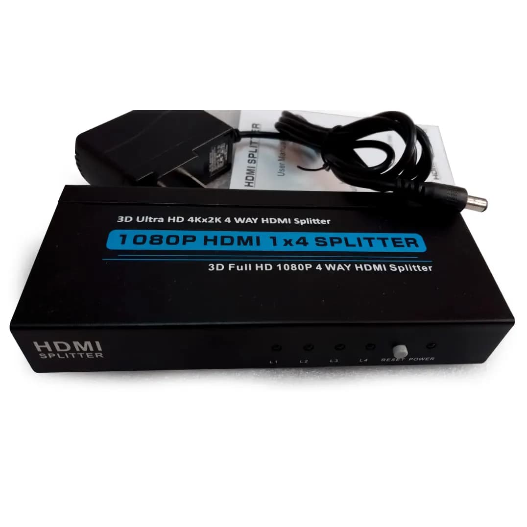 SPLITTER HDMI 1 x 4 FULL HD 4K 2K 3D V1.4 Case Metal ZENHON marca Zenhon - Extender HDMI Splitter