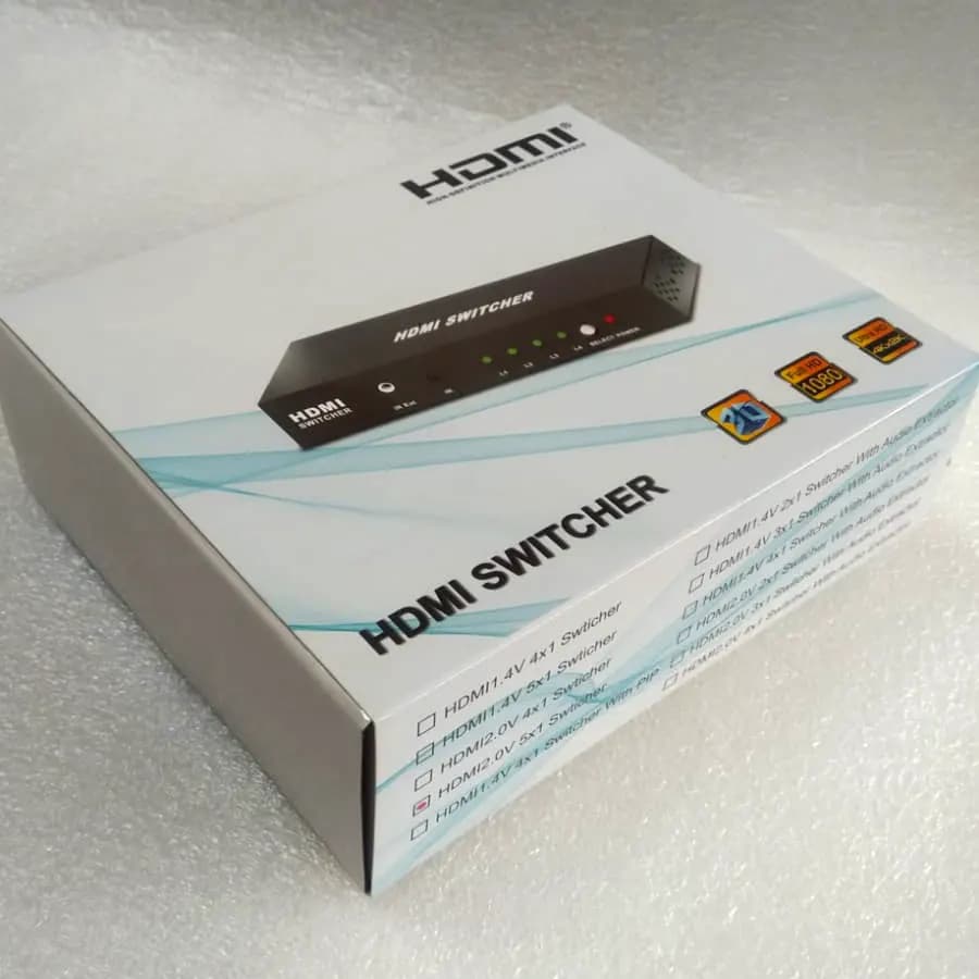 HDMI 2.0 SWITCH 5 en 1 de Salida 4K@60Hz c/Control Remoto marca Zenhon - Extender HDMI Splitter