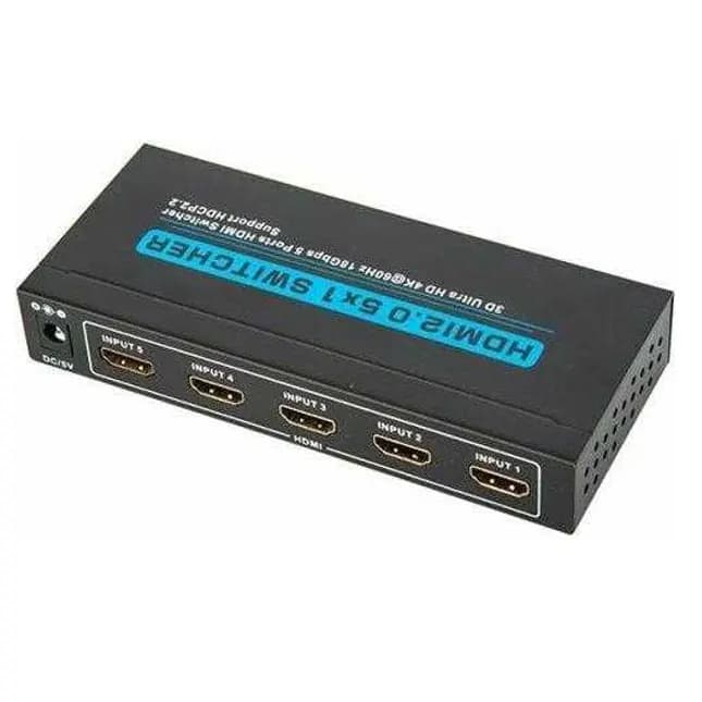 HDMI 2.0 SWITCH 5 en 1 de Salida 4K@60Hz c/Control Remoto marca Zenhon - Extender HDMI Splitter
