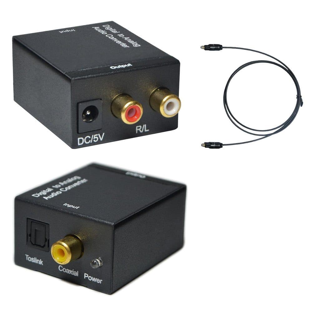 Convertidor Audio Digital a Analogo (Digital to Analog Audio Converter) + Cable Toslink - Webcam Auriculares