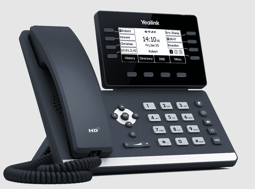 TELEFONO IP YEALINK GERENCIAL SIP-T53W 12 LINEAS LCD 3.7" , 2P RJ45 GIGABIT PoE, USB, WiFi/BT Integrado, S/Fuente marca Yealink - YEALINK Telefonos IP