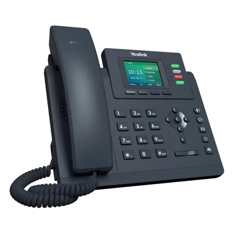 TELEFONO IP YEALINK EJECUTIVO SIP-T33G 4 LINEAS LCD COLOR 2.4, 2p RJ45 Gigabit PoE, Incluye Adaptador de Corriente marca Yealink - YEALINK Telefonos IP
