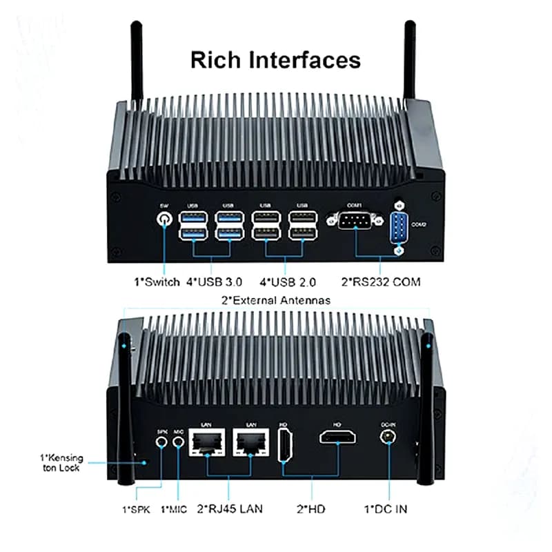 Mini PC Industrial Intel Core i5-1235U, DDR4 16GB, M.2 SSD512GB, USB 3.0, Win11pro, VESA marca Hystou - Mini PC Industrial | NUC | OPS