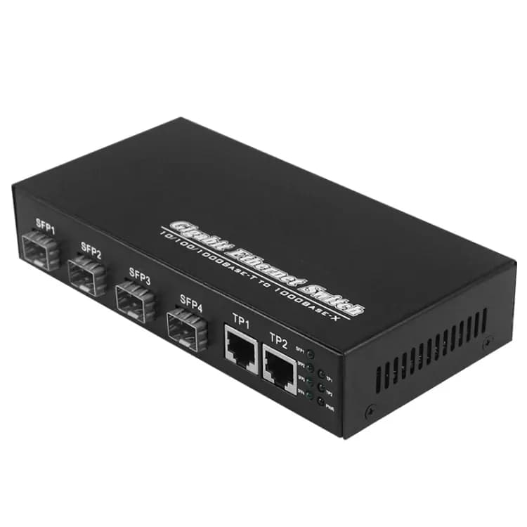 Media Converter 2 Puertos RJ45 y 4 Puertos SFP 1 Gigabit Fibra Optica - Conversores Media Converter