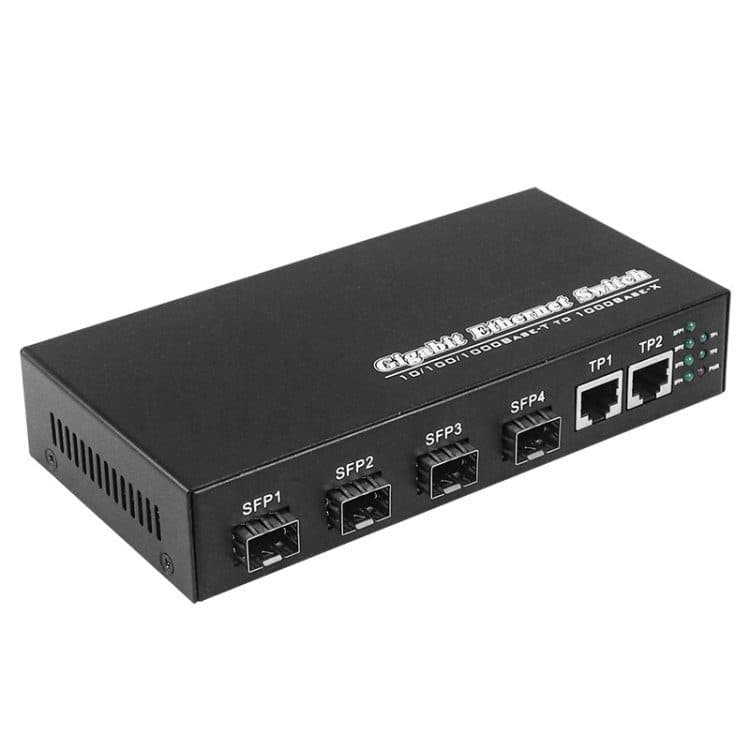 Media Converter 2 Puertos RJ45 y 4 Puertos SFP 1 Gigabit Fibra Optica - Conversores Media Converter