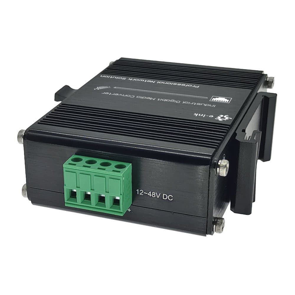 Media Converter Industrial RJ45 Ethernet Gigabit a Fibra monomodo Duplex SC, 1310nm, 20Km E-Link marca E-Link - Conversores Media Converter