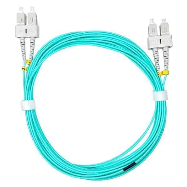 PATCH CORD FIBRA SC to SC, Multimode OM4 50/125μm, Duplex-LSZH Aqua 2 mt -10GTEK marca 10Gtek - Redes y Conectividad