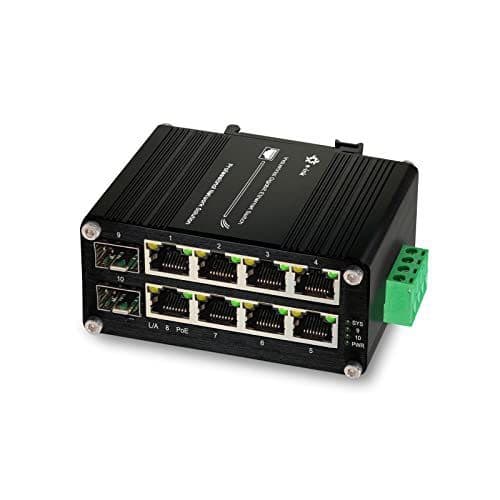 Switch Industrial Administrable 8-Puertos Ethernet Gigabit 802.3at PoE + 2-Puertos SFP 1Gb E-Link marca E-Link - Switch Industrial DIN-Rail