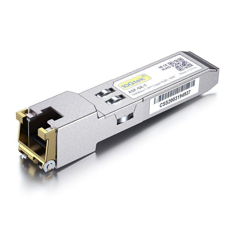 Transceiver SFP 1.25Gb/s Gigabit Ethernet 1000Base-T RJ-45 CAT5/6 Cobre - 100 Metros. marca 10Gtek - Transceiver Transceptores 