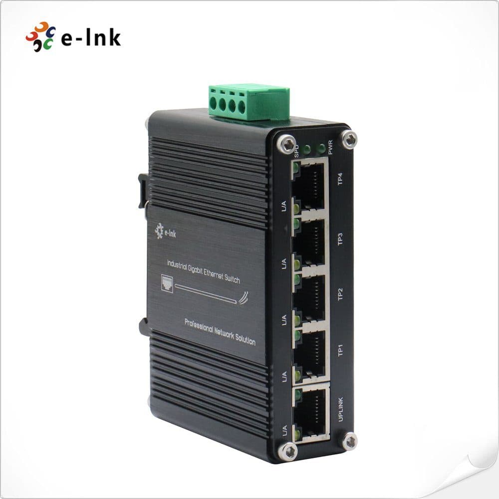 Switch Industrial 5 Puertos Gigabit Ethernet no administrable DIN-Rail E-Link marca E-Link - Switch Industrial DIN-Rail