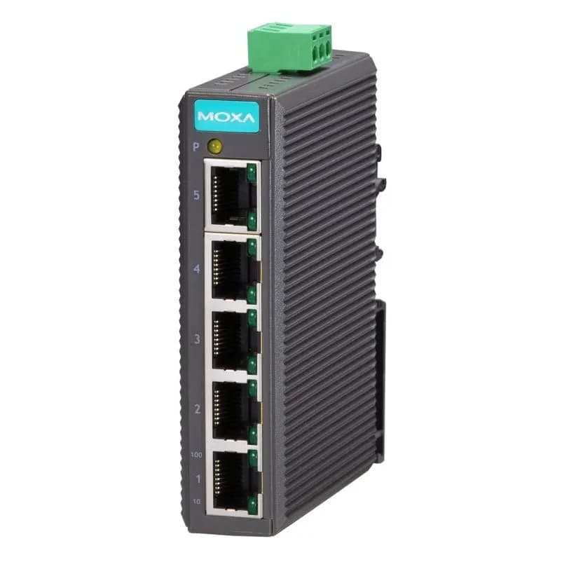 Switch Industrial 5-port Ethernet Gigabit  DIN -10 to 60°C  MOXA marca Moxa - Switch Industrial DIN-Rail