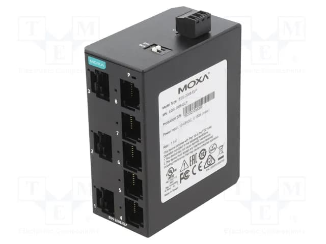 Switch Industrial 8 port 10/100Base no admistrable DIN-Rail EDS-2008-EL marca Moxa - Switch Industrial DIN-Rail