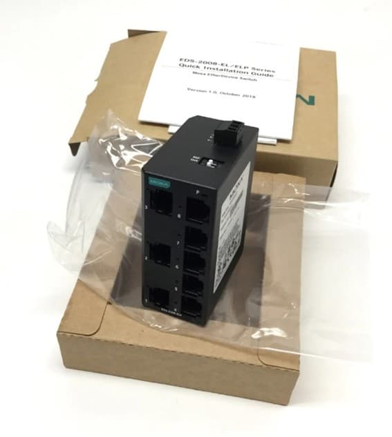 Switch Industrial 8 port 10/100Base no admistrable DIN-Rail EDS-2008-EL marca Moxa - Switch Industrial DIN-Rail