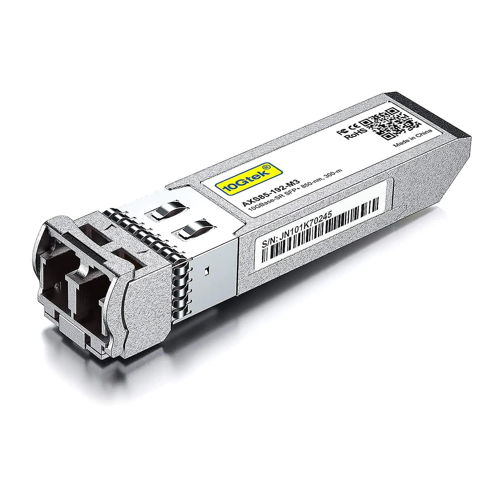 Transceiver 10GBase-SR SFP+ 850nm Multimodo Duplex LC, 300Metros AXS85-192-M3-HPP Aruba marca 10Gtek - Transceiver Transceptores 