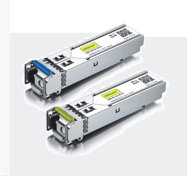 Par de Transceiver SFP BiDireccional 1.25Gbps, 01 Fibra monomodo LC, 1550nm-TX/1310nm-RX, 20km, 10Gtek marca 10Gtek - Transceiver Transceptores 
