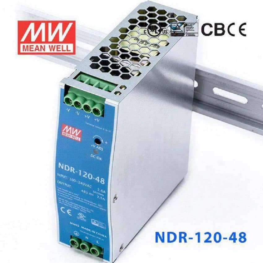 Fuente industrial DIN RAIL 48V 120W 2.5AMP - NDR-120-48 MEAN WELL marca Mean Well - Switch Industrial DIN-Rail