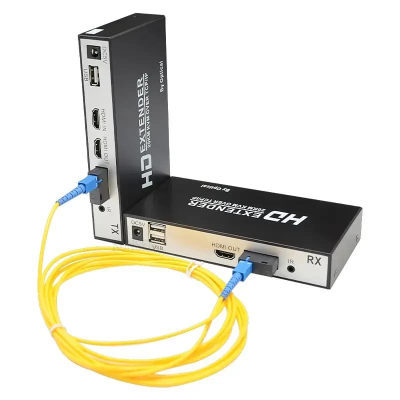 KVM Extender de HDMI y USB para teclado y mouse FO monomodo SC -20Km Transmisor/Receptor - Extender HDMI Splitter