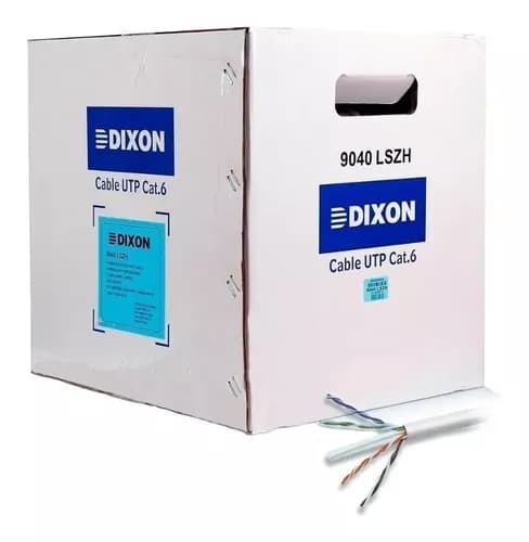 Cable UTP DIXON Cat6 24 AWG 305 metros 9040 LSZH Gris marca Dixon - Cables UTP | STP | F/UTP