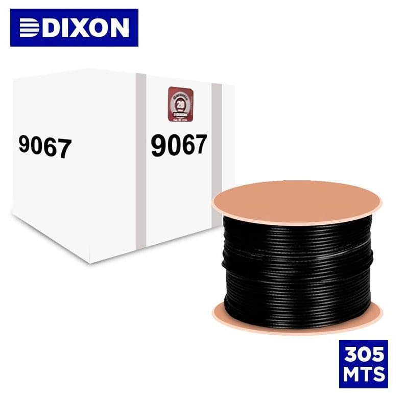 CABLE F/UTP CAT6 4Px23 AWG x 305 Mts para Exteriores UV Dixon 9067 LSZH - Negro marca Dixon - Cables UTP | STP | F/UTP