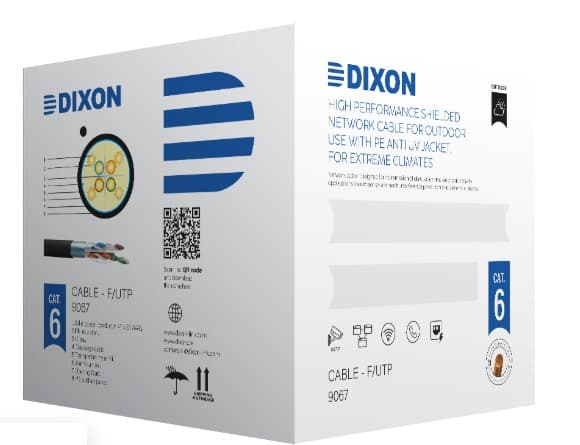 CABLE F/UTP CAT6 4Px23 AWG x 305 Mts para Exteriores UV Dixon 9067 LSZH - Negro marca Dixon - Cables UTP | STP | F/UTP