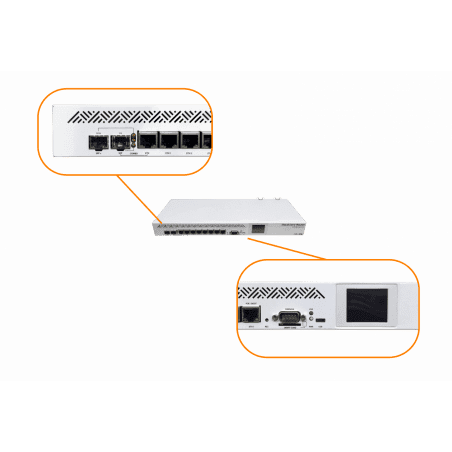 Mikrotik Cloud Core Router CCR1009-7G-1S-PC -9 núcleos, 1.2GHz, 2 GB RAM, 7x eth Gbps, 1x SFP, 1x SFP+. marca Mikrotik - Mikrotik Routers | AP | Switch