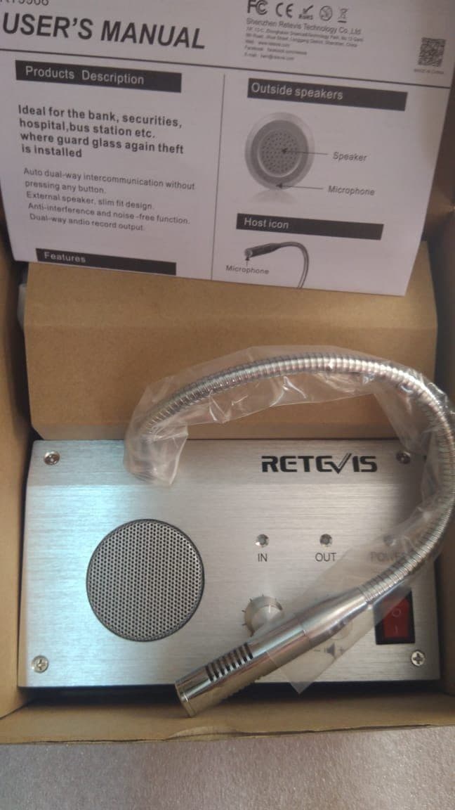 Intercomunicador de ventanilla de doble via RETEVIS Interphone RT-9908 marca Retevis - Intercomunicador de Ventana