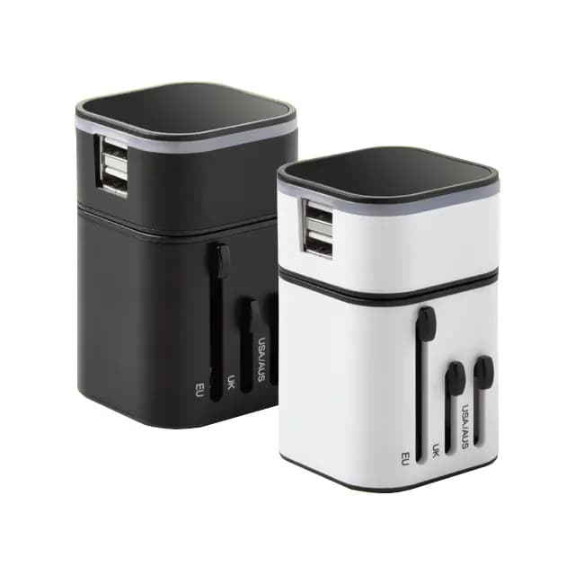 Multi Cargador de corriente 220/110V universal (120 Paises) Para Viajeros + Dual USB 3.2 amp - Accesorios para Portatiles
