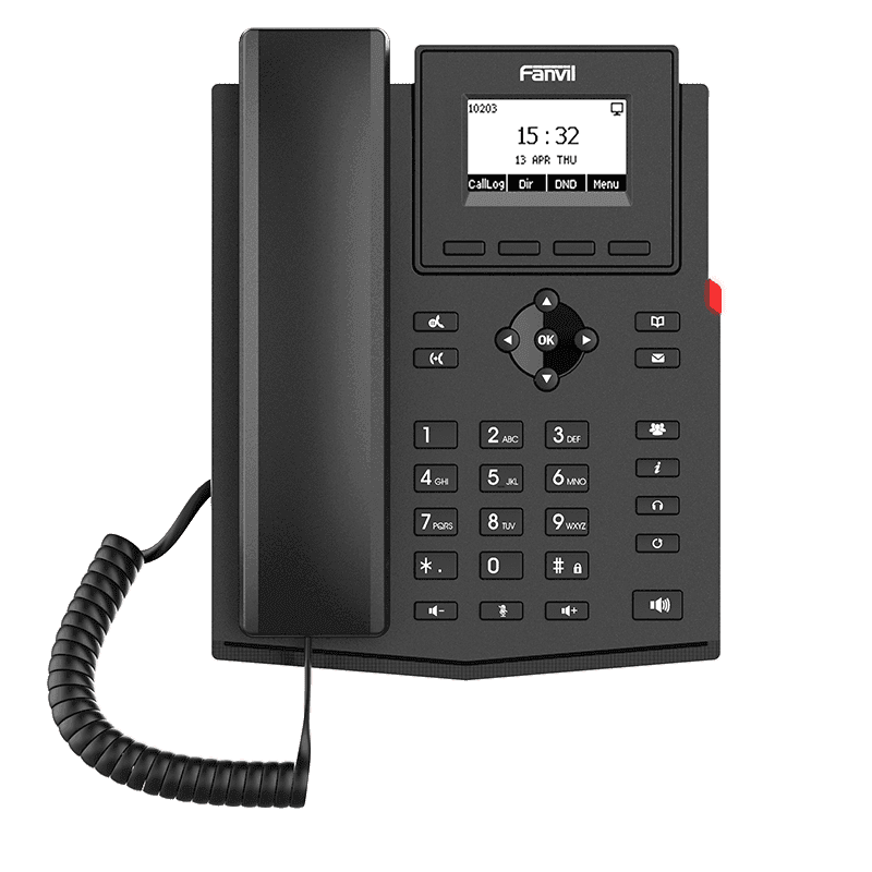 Teléfono IP 2 Líneas SIP, Pantalla 2.3" 2 puertos RJ45 Gigabit PoE - Fanvil marca Fanvil - FANVIL Telefonos IP