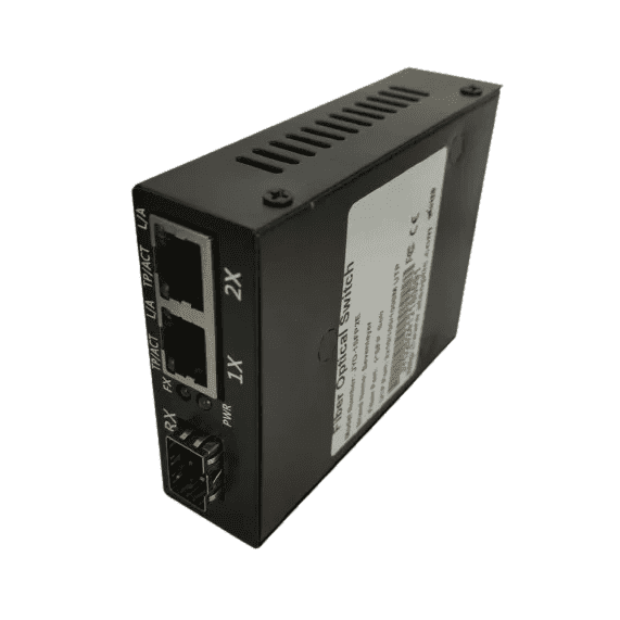 Media Converter 1 SFP a 2 Port RJ45 Ethernet Gigabit - Negro JYD-1SFP2E - Conversores Media Converter