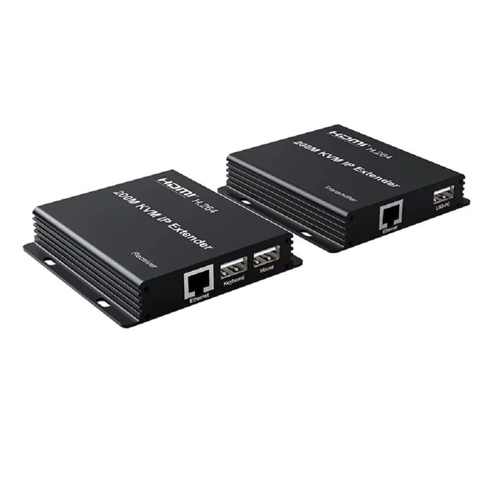 Extender HDMI IP KVM y USB para Mouse y Teclado x UTP CAT 5,6,7 Hasta 200 Metros FULL HD, 12VDC - Extender HDMI Splitter