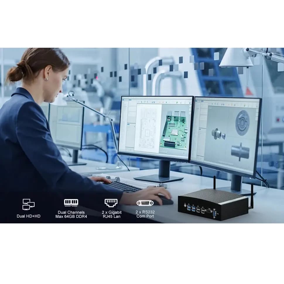 Mini PC Industrial Intel Core i5-1335U, 13th, DDR5 16GB, M.2 SSD512GB, USB 3.0, Win11pro, VESA marca Hystou - Computadoras Industriales