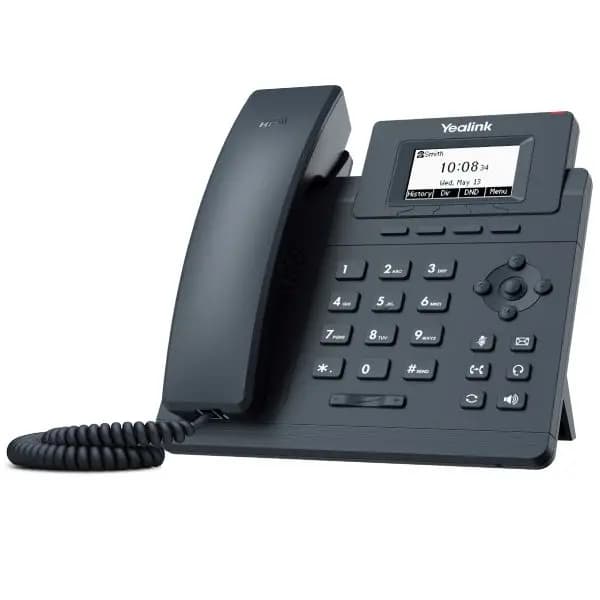 TELEFONO IP YEALINK SIP-T30P, 1 LINEA  LCD 132X64 2 PORT 10/100MPS Soporta PoE, Incluye Adaptador de Corriente marca Yealink - YEALINK Telefonos IP