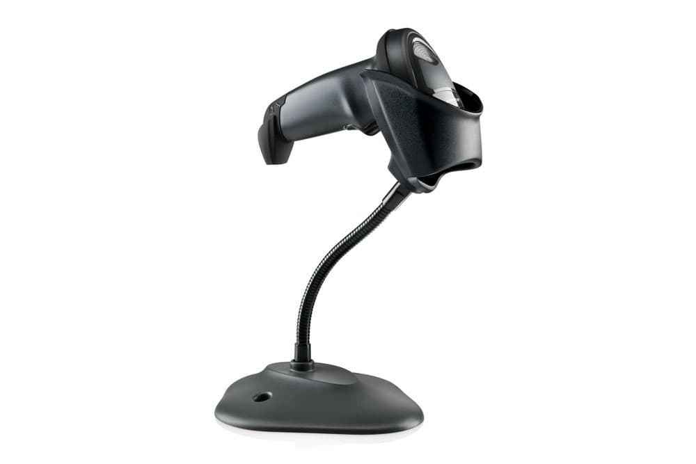 Zebra LI2208 - Lector de códigos de barra 1D (códigos lineales), rango estándar. Incluye cable USB y soporte (copia) marca Zebra - Lector de Código de barras