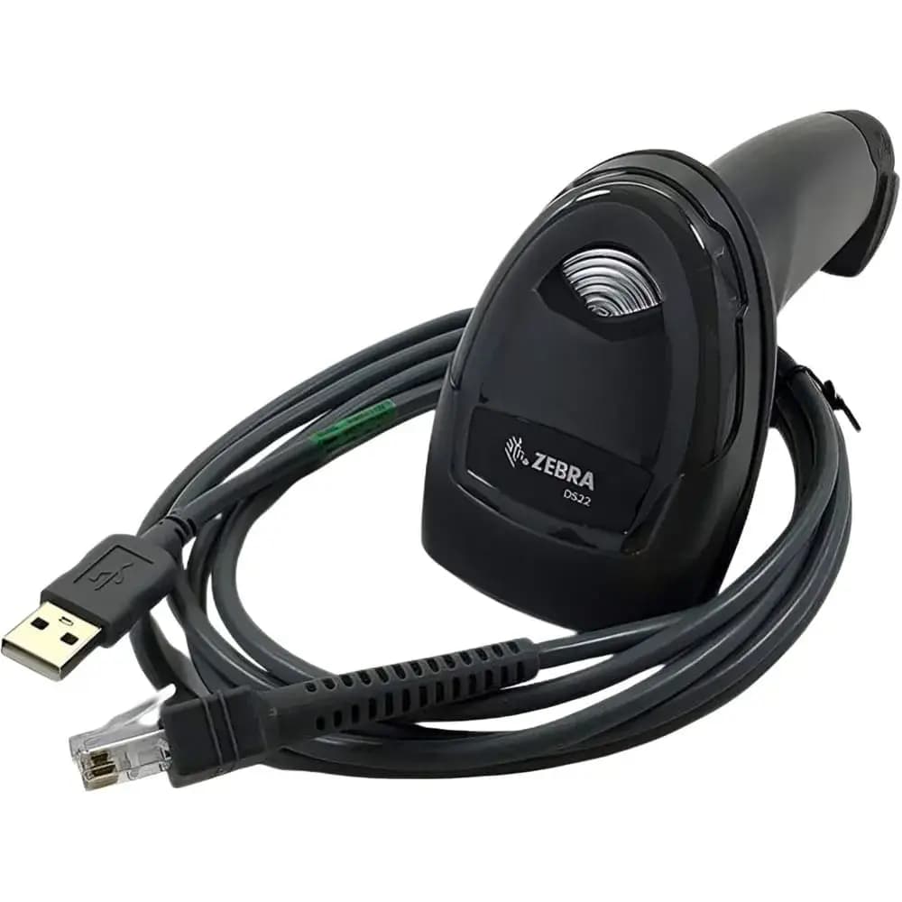 Lector de Código de Barras Zebra DS2208 LED 1D/2D - incluye Cable USB y Base marca Zebra - Lector de Código de barras