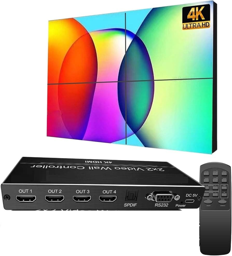 Controlador Video Wall 2X2 4k Hdmi hasta 4 Televisores Hdmi - Extender HDMI Splitter