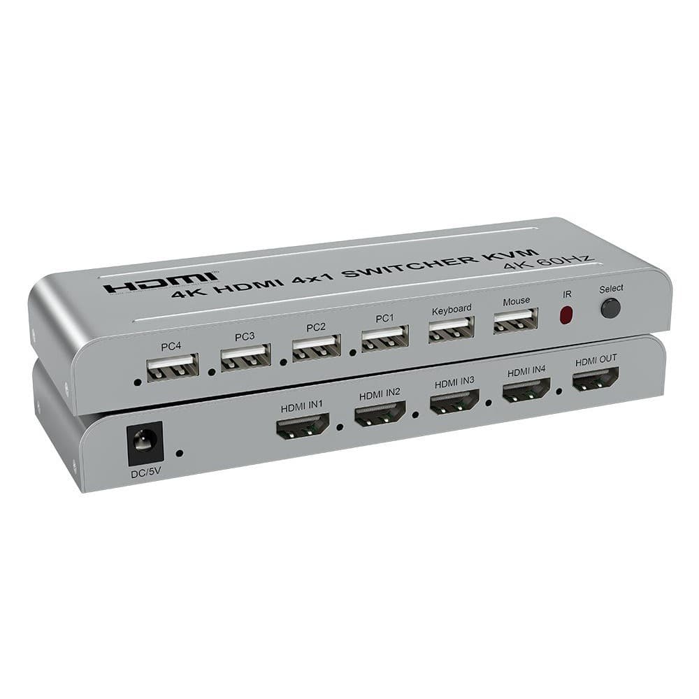 SWITCH KVM HDMI 2.0 4K@60HZ PARA 4 COMPUTADORAS QUE COMPARTEN 1 MONITOR ENHD-KM04 ENCORE marca Encore Electronics - KVM Gabinete Accesorios