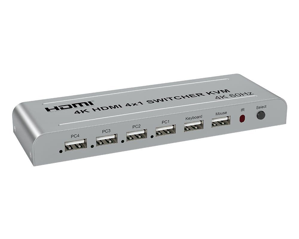 SWITCH KVM HDMI 2.0 4K@60HZ PARA 4 COMPUTADORAS QUE COMPARTEN 1 MONITOR ENHD-KM04 ENCORE marca Encore Electronics - KVM Gabinete Accesorios