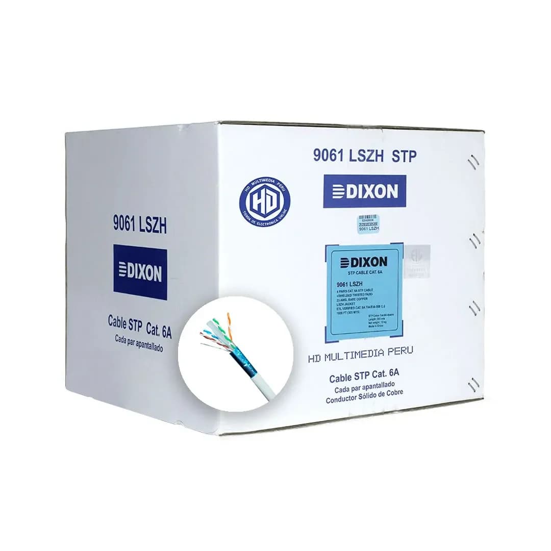 CABLE F/UTP CAT6A 4PX23AWG 100% Cobre UV 305Mts DIXON 9061 LSZH Gris marca Dixon - Cables UTP | STP | F/UTP