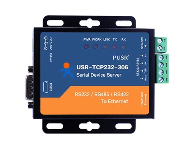 Convertidor Serial Ethernet RJ45 10/100Mbps a Serie RS232/RS485/RS422 tipo Industrial - PUSR marca PUSR - Convertidor Serie a Ethernet