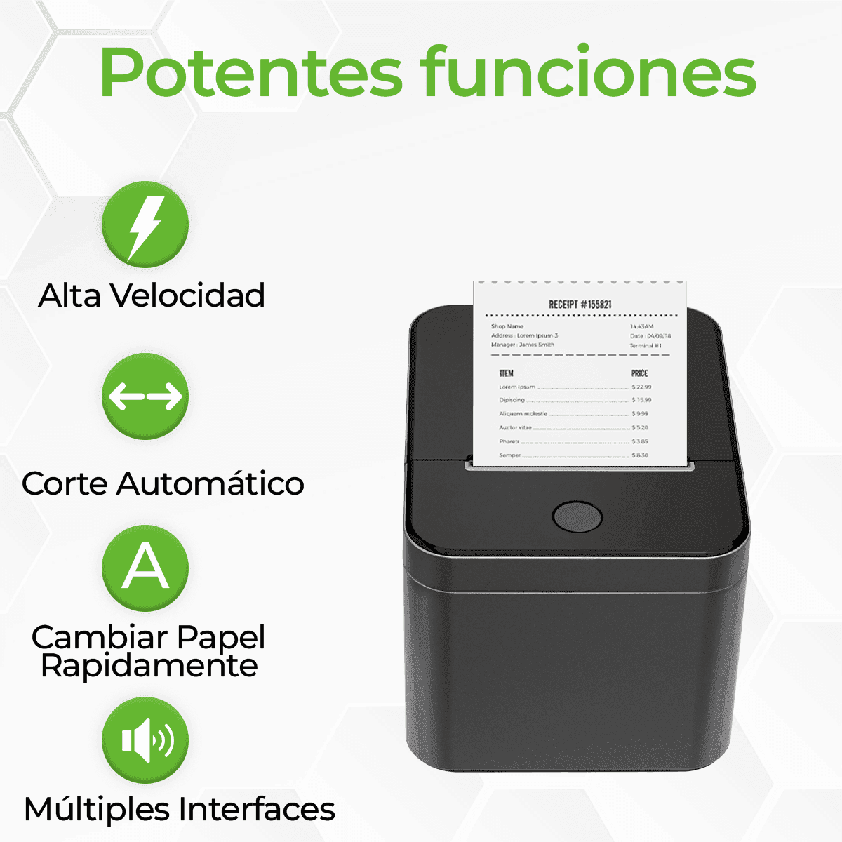 IMPRESORA TERMICA DE 80MM USB + LAN - 230mm AUTOCORTADO ZKTECO ZKP8012 marca ZKTECO - Impresoras Etiquetadoras