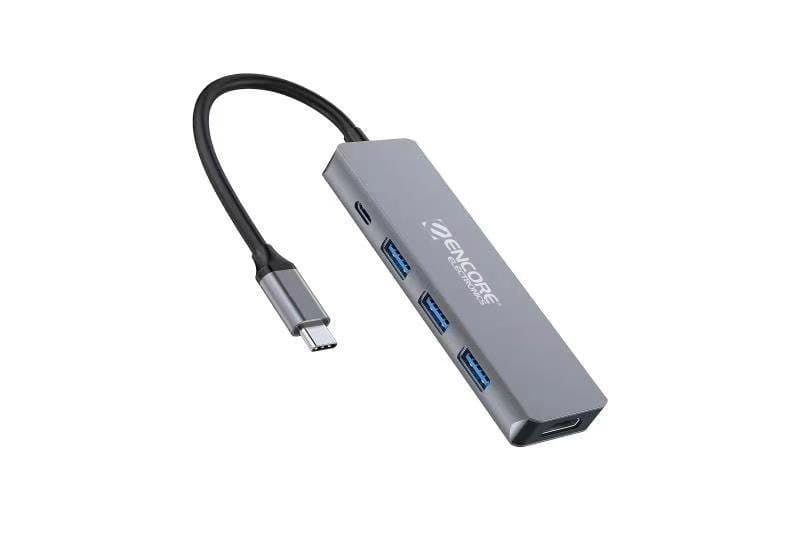 HUB Multipuerto Adaptador 5 en 1 Tipo C a HDMI+ 3 -USB3.0 + PD Aluminio - Encore marca Encore Electronics - Docking HUB Multipuerto USB | Tipo C 